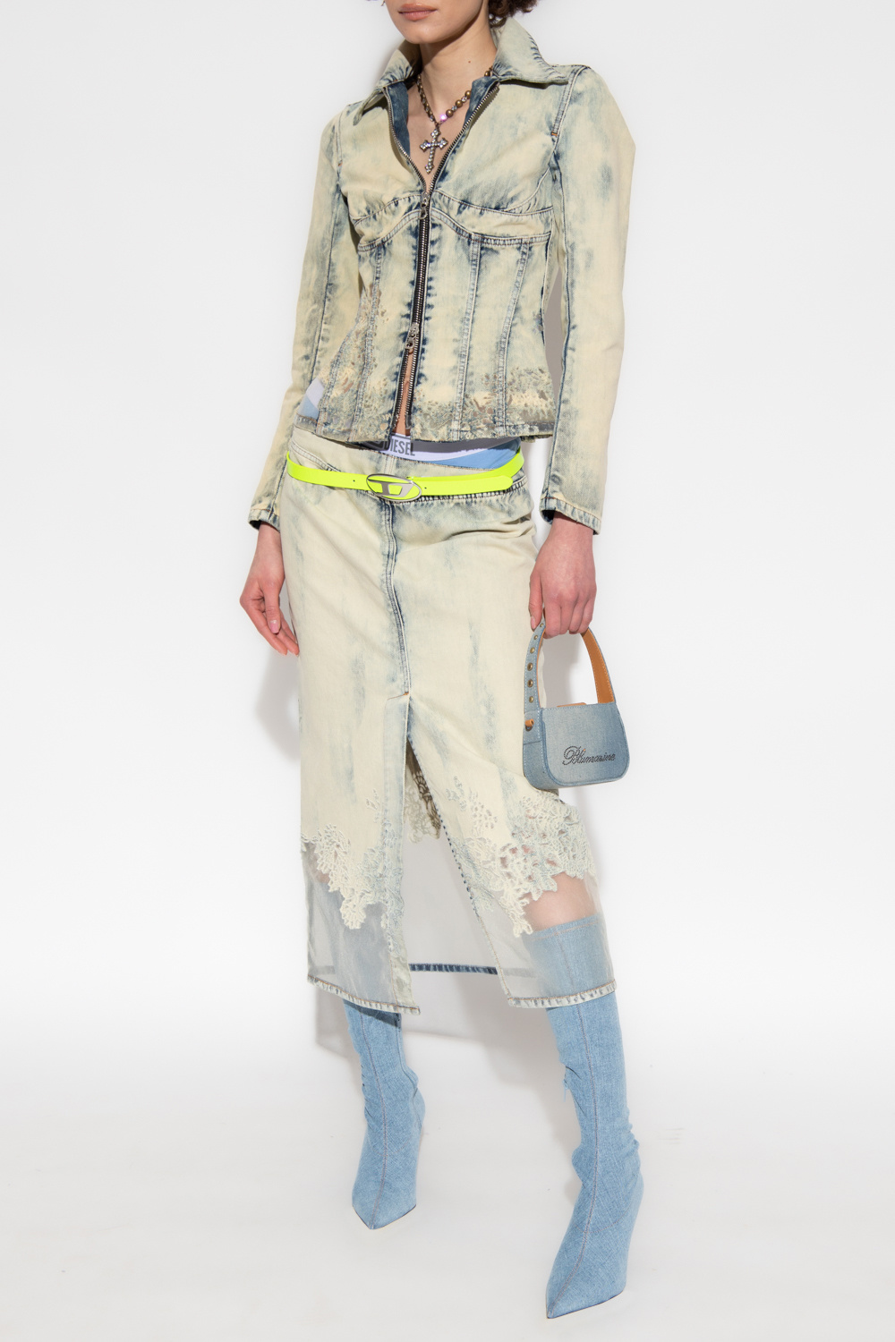 MILLY' denim jacket Diesel - Light blue 'DE - Fila logo